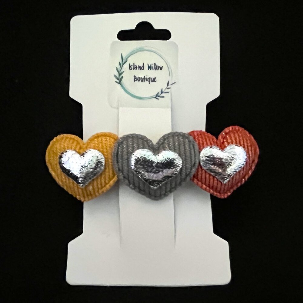 Hair Barrette, 6 Puffy Hearts NWT